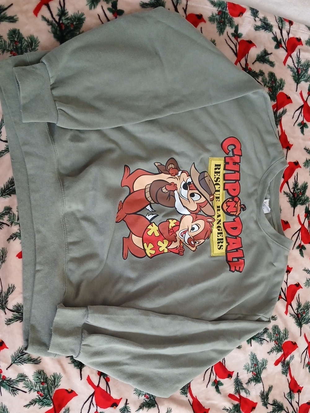 Disney Chip 'n' Dale Sage Green Graphic Pajama Top